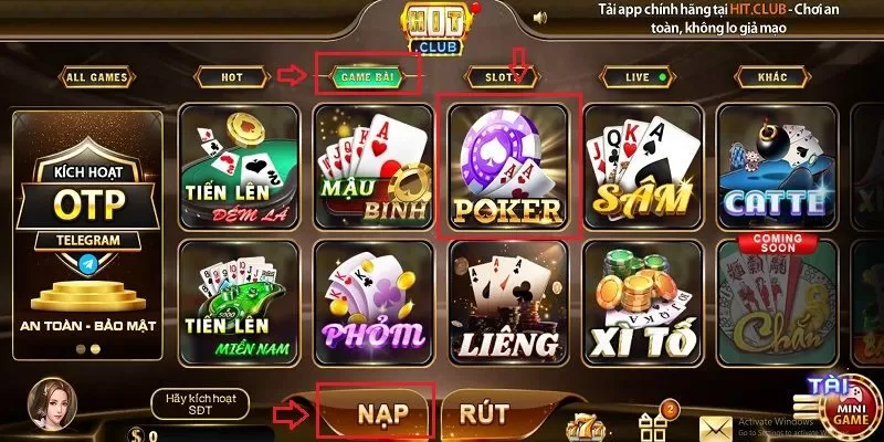 Hướng dẫn cách tham gia chơi Poker online HitClub chi tiết