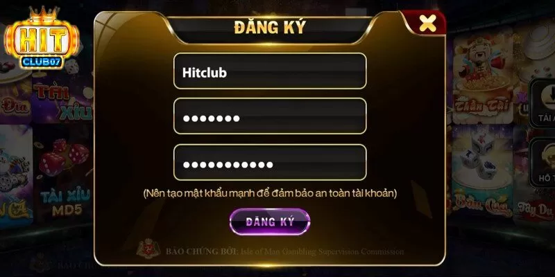 Đăng ký HitClub cần nhập đủ các thông tin