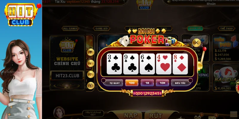 Tiến hành đặt cược khi chơi Mini Poker HitClub